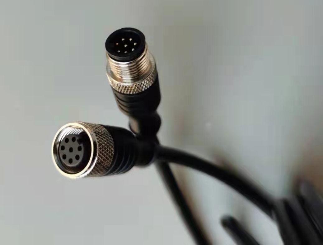 m12连接器公头母头带线防水连接器